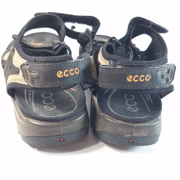 ECCO Offroad Men's Nubuck Walking Sandal Black Tan EU 45 US 11-11.5 - Picture 4 of 10
